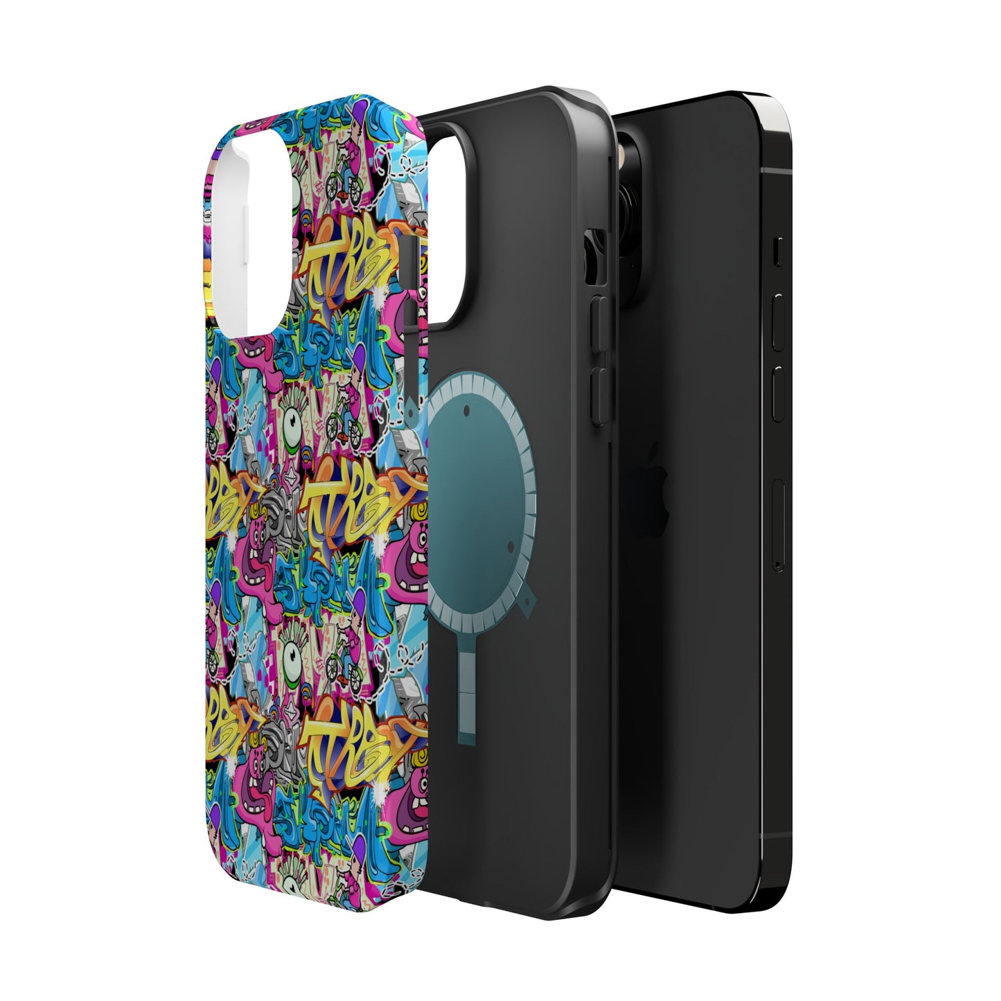 Coque de téléphone magnétique Graffiti Collage — Housse protectrice résistante aux chocs
