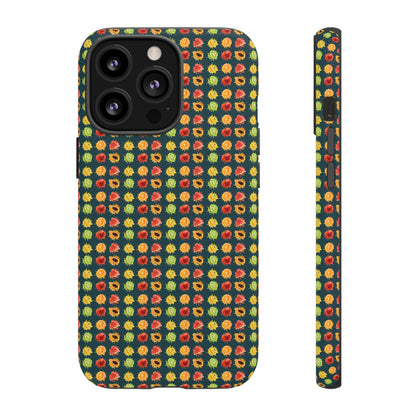 Floral Dot Tough Phone Case — Retro Pattern Protective Phone Cover