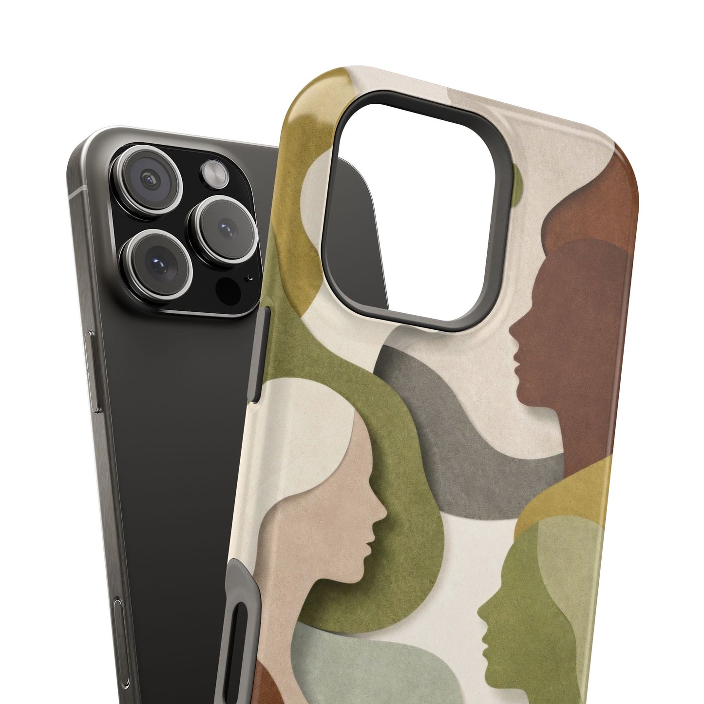 Coque de téléphone — Silhouettes multiculturelles abstraites magnétique et résistante aux chocs