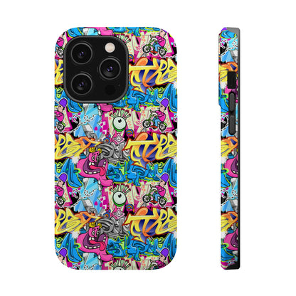Coque de téléphone magnétique Graffiti Collage — Housse protectrice résistante aux chocs