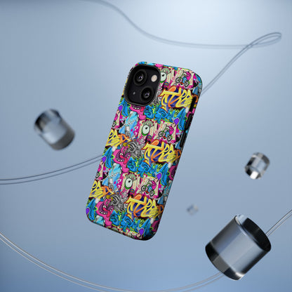 Coque de téléphone magnétique Graffiti Collage — Housse protectrice résistante aux chocs