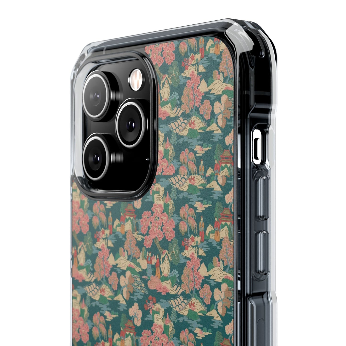 Floral Vintage Clear Magnetic Phone Case – Impact-Resistant iPhone Cover