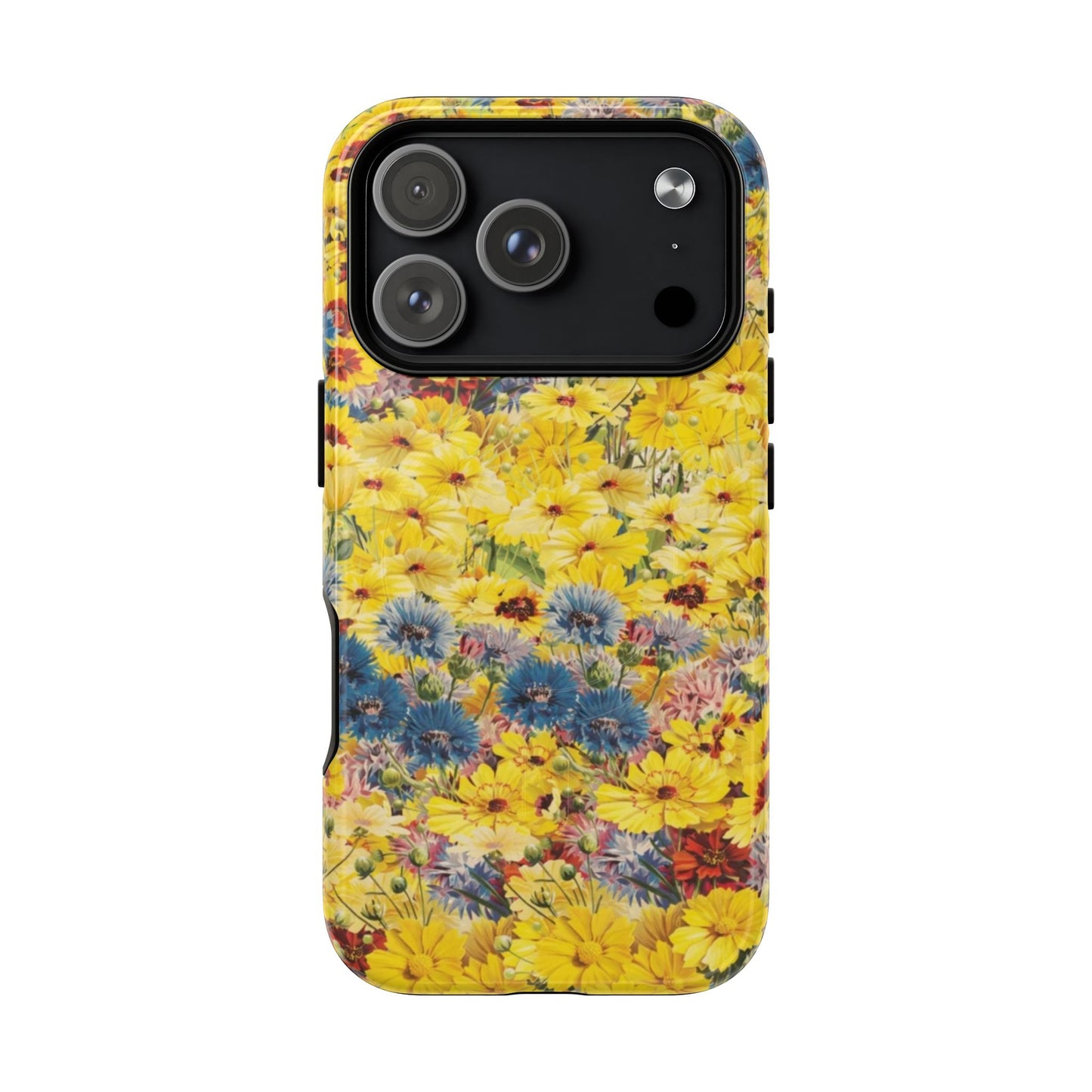 Coque de téléphone magnétique renforcée Floral Yellow Wildflower — Housse magnétique durable à fixation Snap