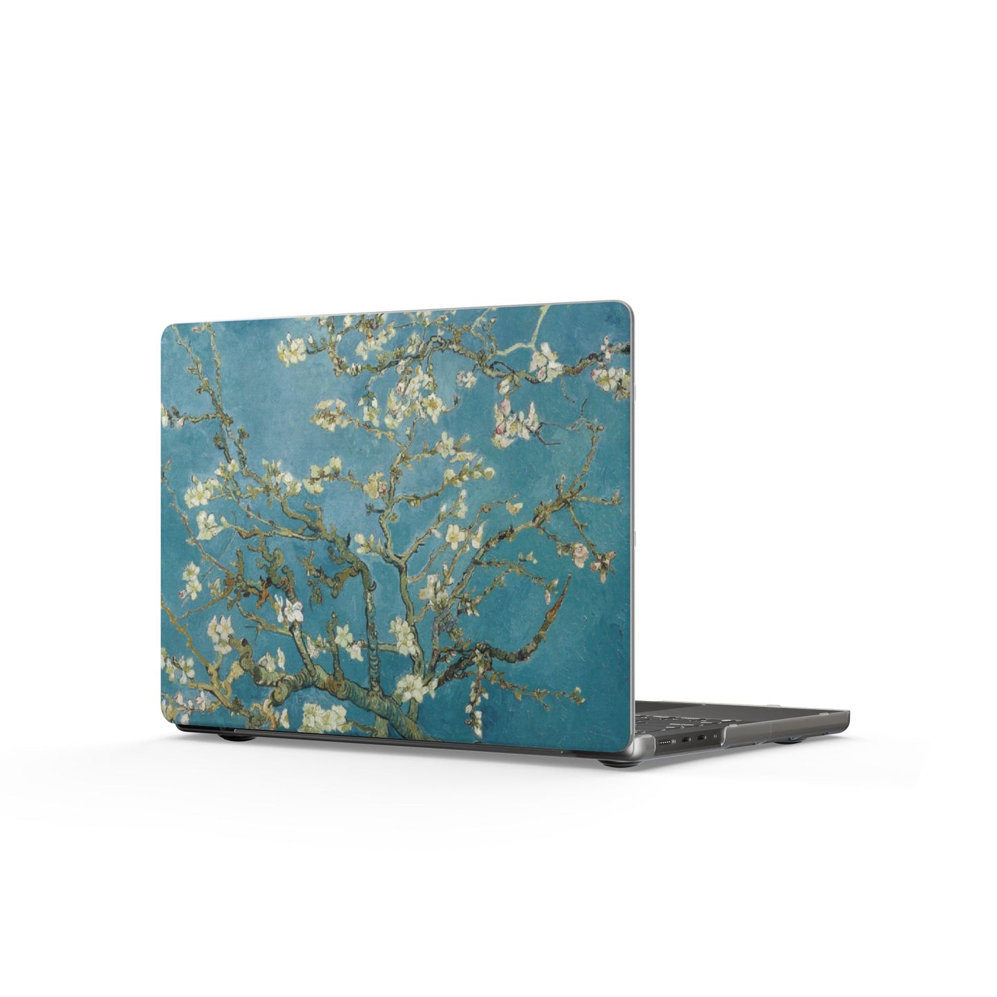 Coque Mate MacBook Amandier en Fleur — Housse Florale Bleue Inspirée de Vincent van Gogh