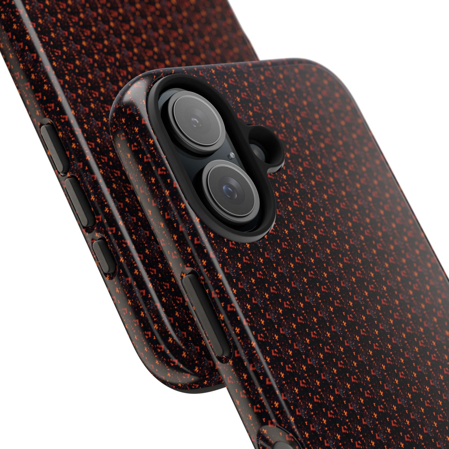 Coque de téléphone renforcée – Housse de protection robuste noire avec éclats rouges