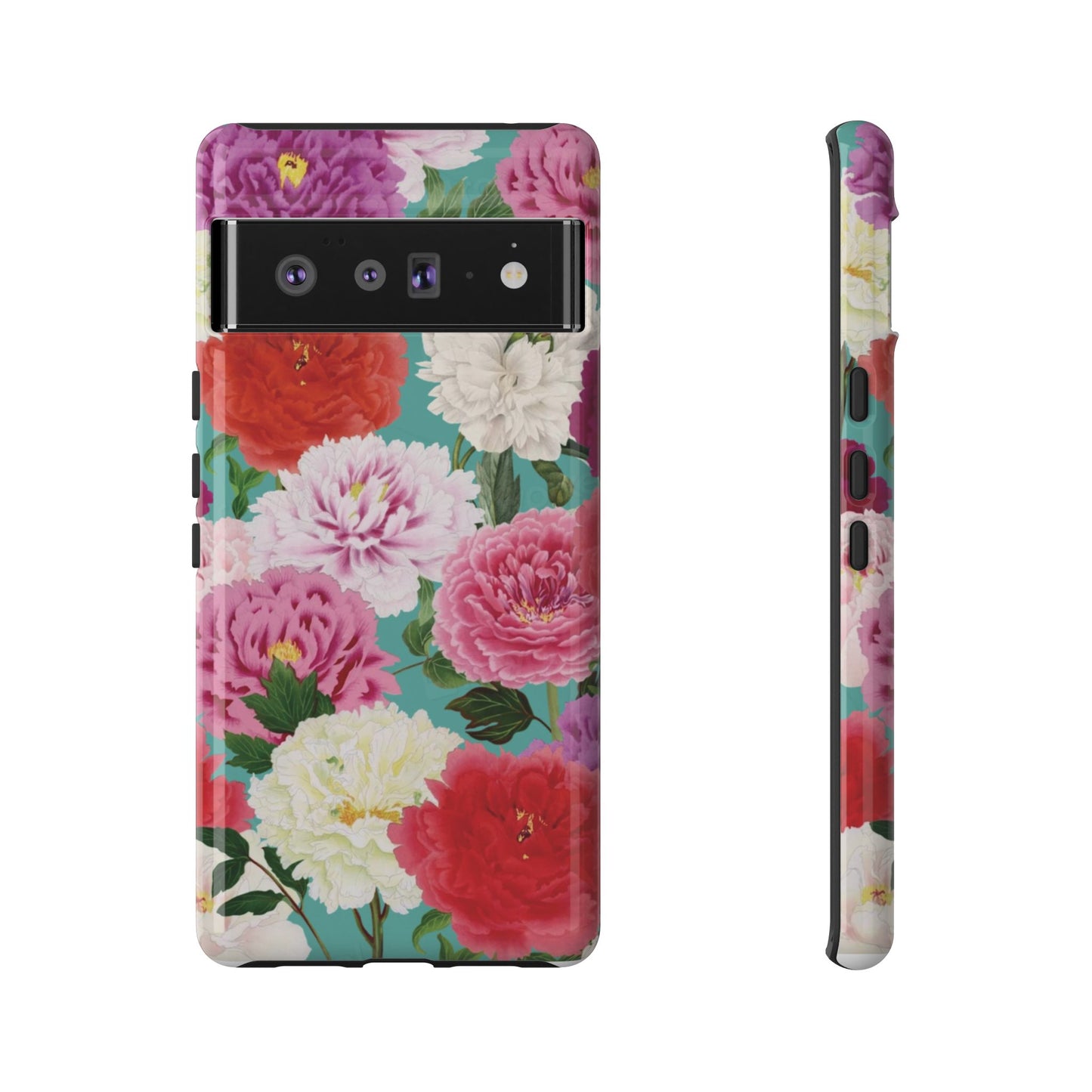 Coque de téléphone renforcée Floral Peony — Housse botanique protectrice pour iPhone