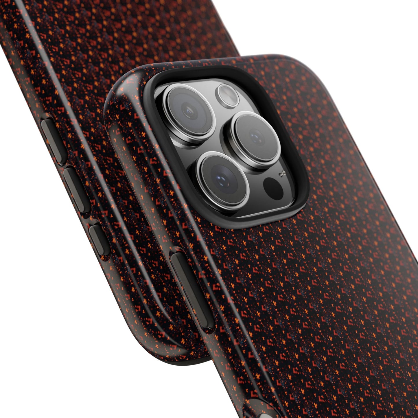 Coque de téléphone renforcée – Housse de protection robuste noire avec éclats rouges