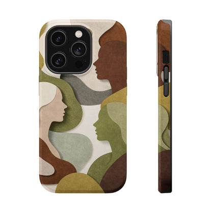 Coque de téléphone — Silhouettes multiculturelles abstraites magnétique et résistante aux chocs