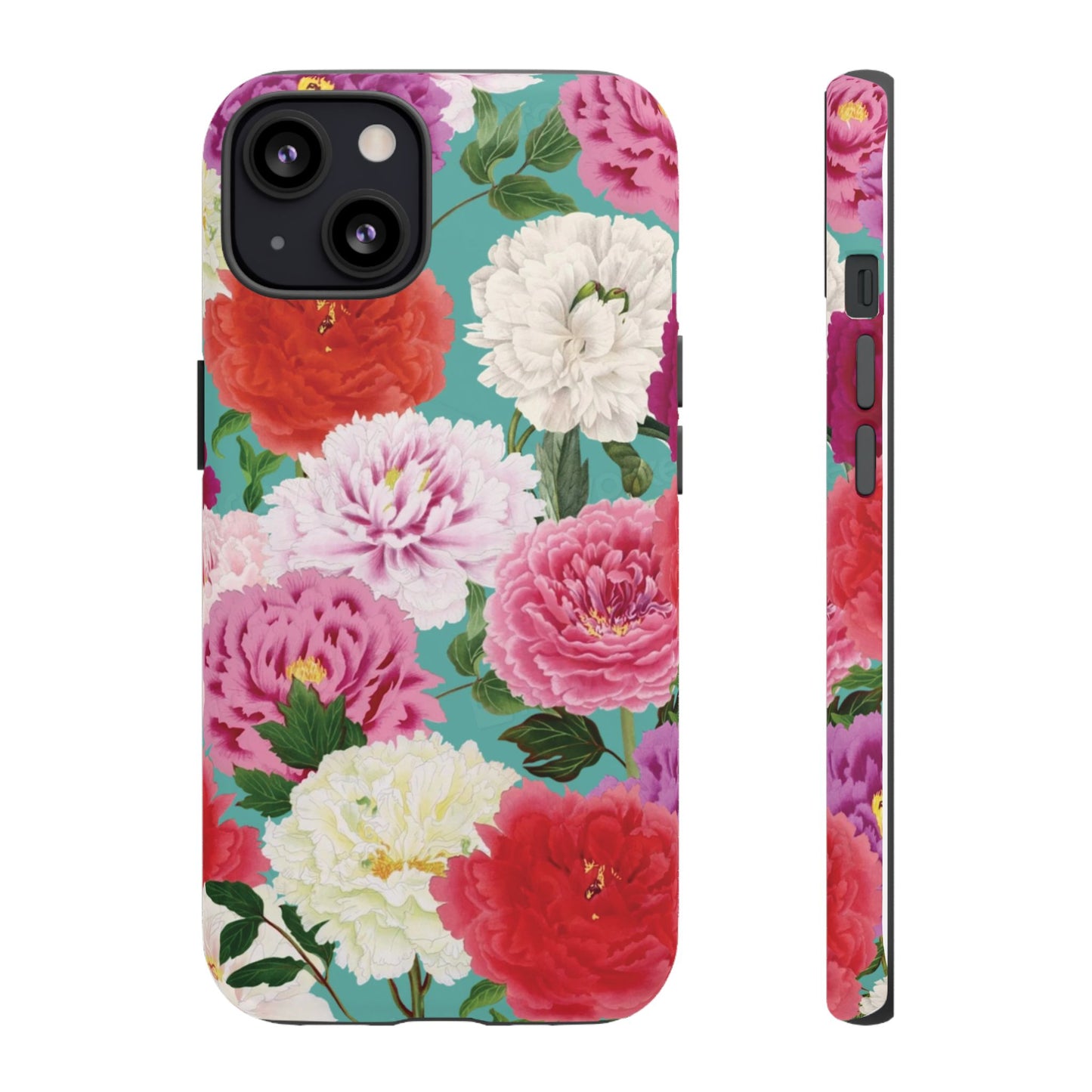 Coque de téléphone renforcée Floral Peony — Housse botanique protectrice pour iPhone