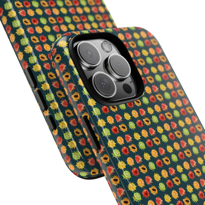 Floral Dot Tough Phone Case — Retro Pattern Protective Phone Cover