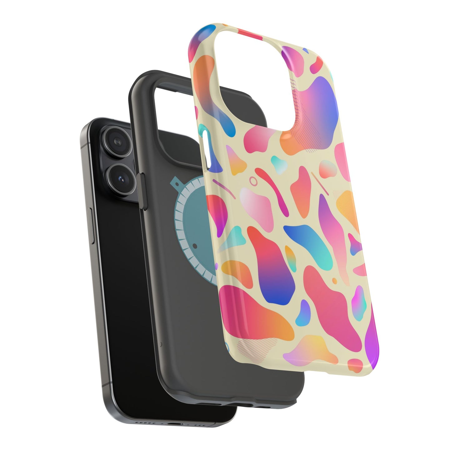 Coque de téléphone antichoc MagSafe — Motif abstrait coloré