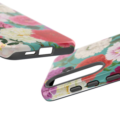 Coque de téléphone renforcée Floral Peony — Housse botanique protectrice pour iPhone