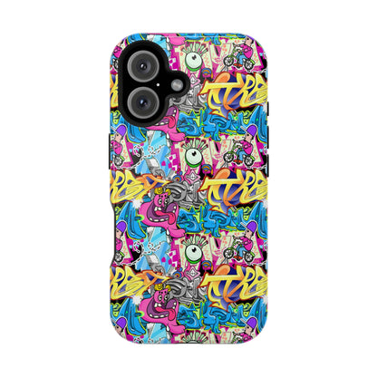 Coque de téléphone magnétique Graffiti Collage — Housse protectrice résistante aux chocs