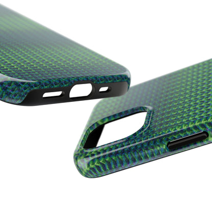 Green Woven Texture Tough Phone Case — Durable Protective Phone Cover