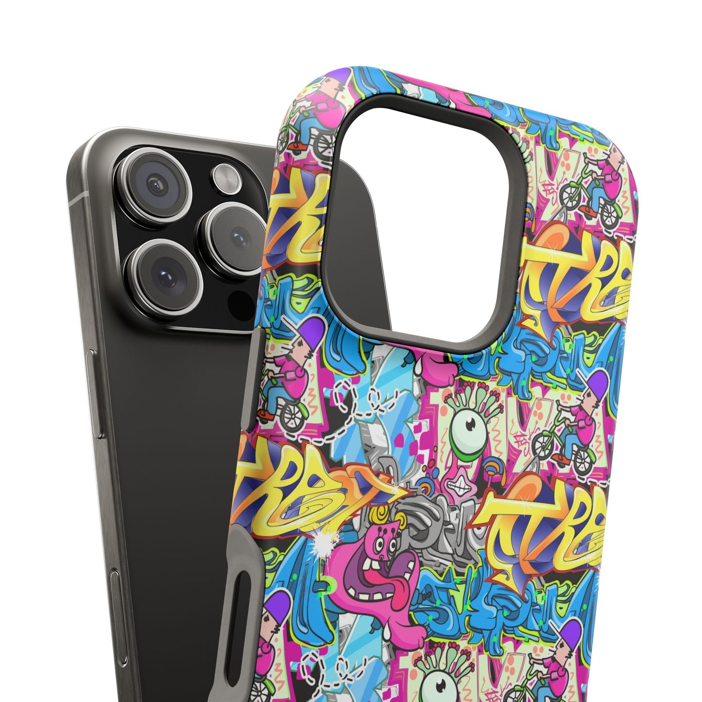 Coque de téléphone magnétique Graffiti Collage — Housse protectrice résistante aux chocs
