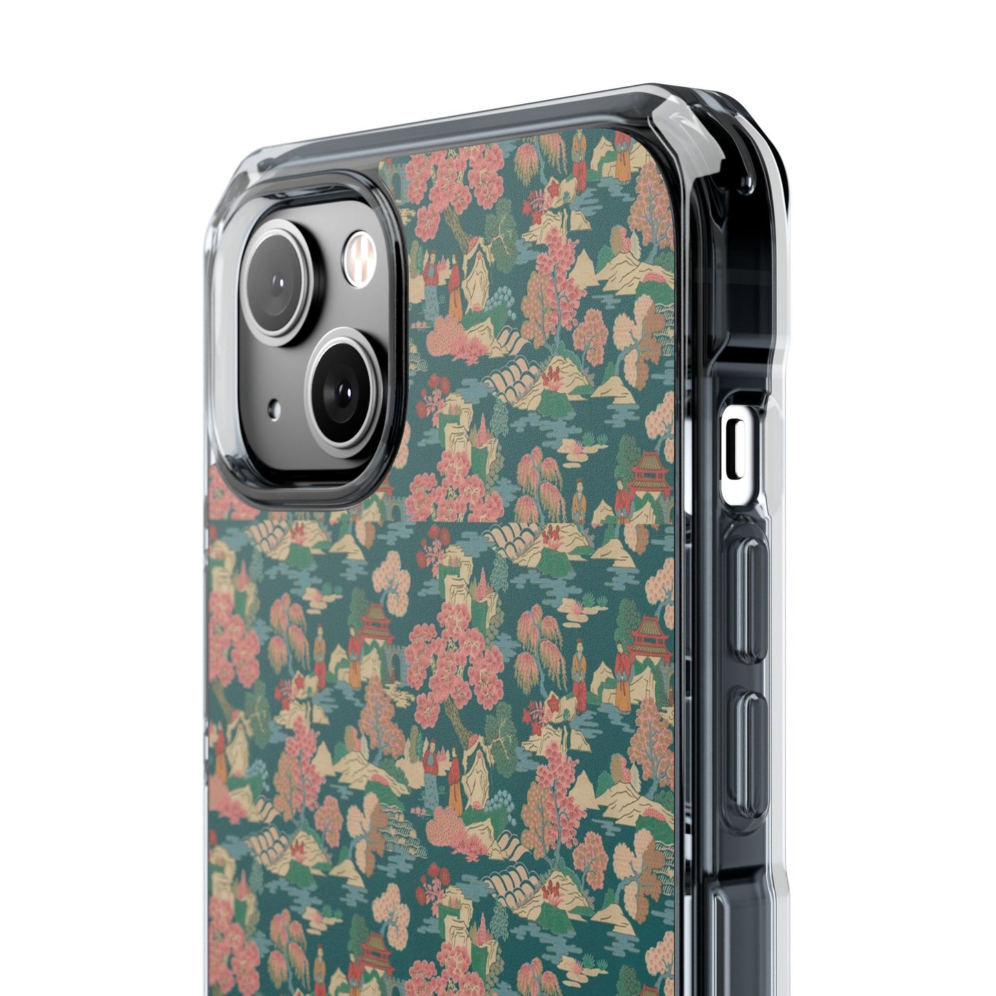 Floral Vintage Clear Magnetic Phone Case – Impact-Resistant iPhone Cover
