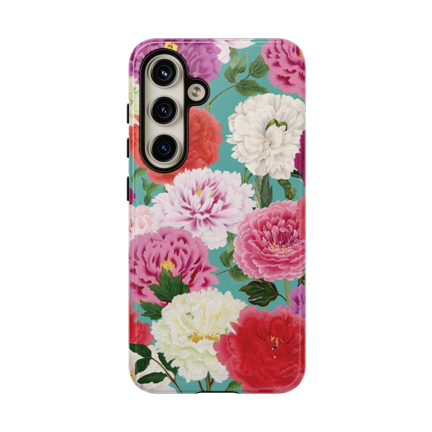 Coque de téléphone renforcée Floral Peony — Housse botanique protectrice pour iPhone