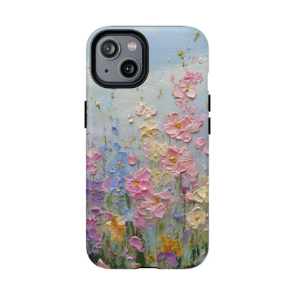 Coque de téléphone Floral Garden — Coque magnétique renforcée à fleurs texturées pastel