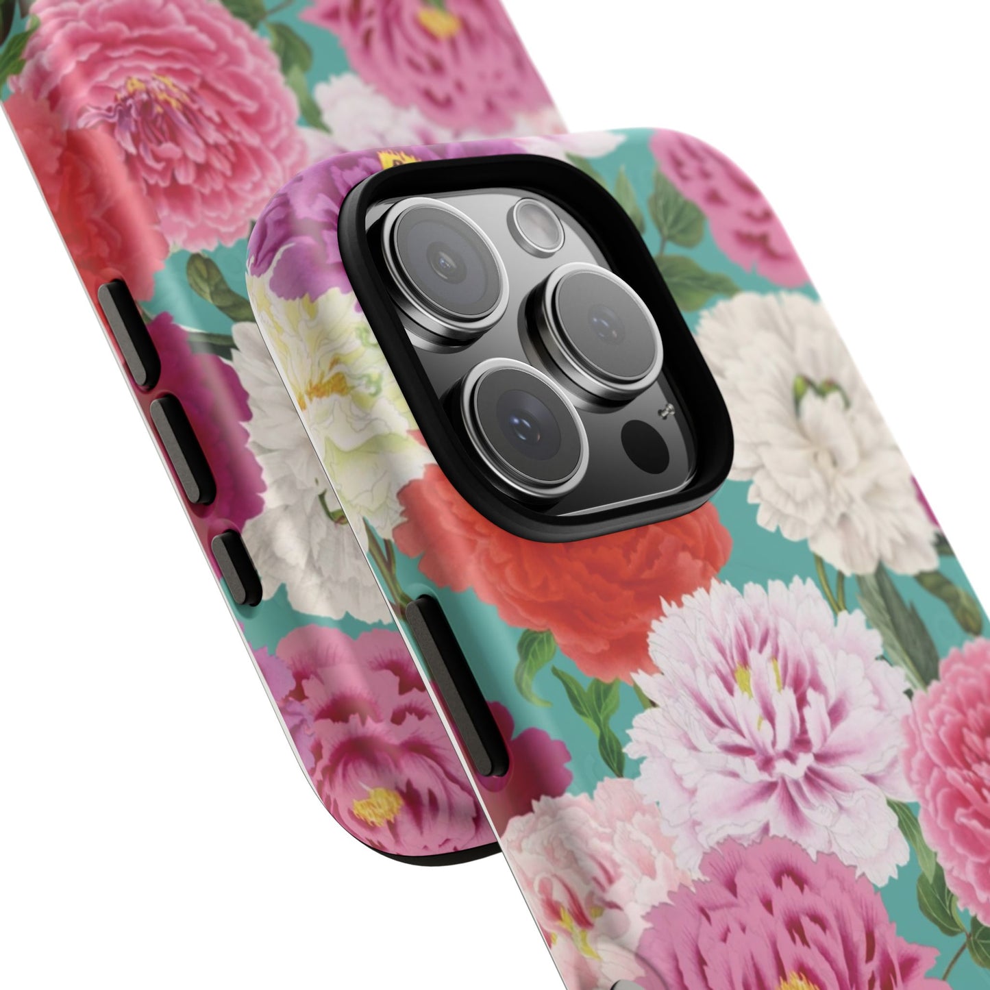 Coque de téléphone renforcée Floral Peony — Housse botanique protectrice pour iPhone