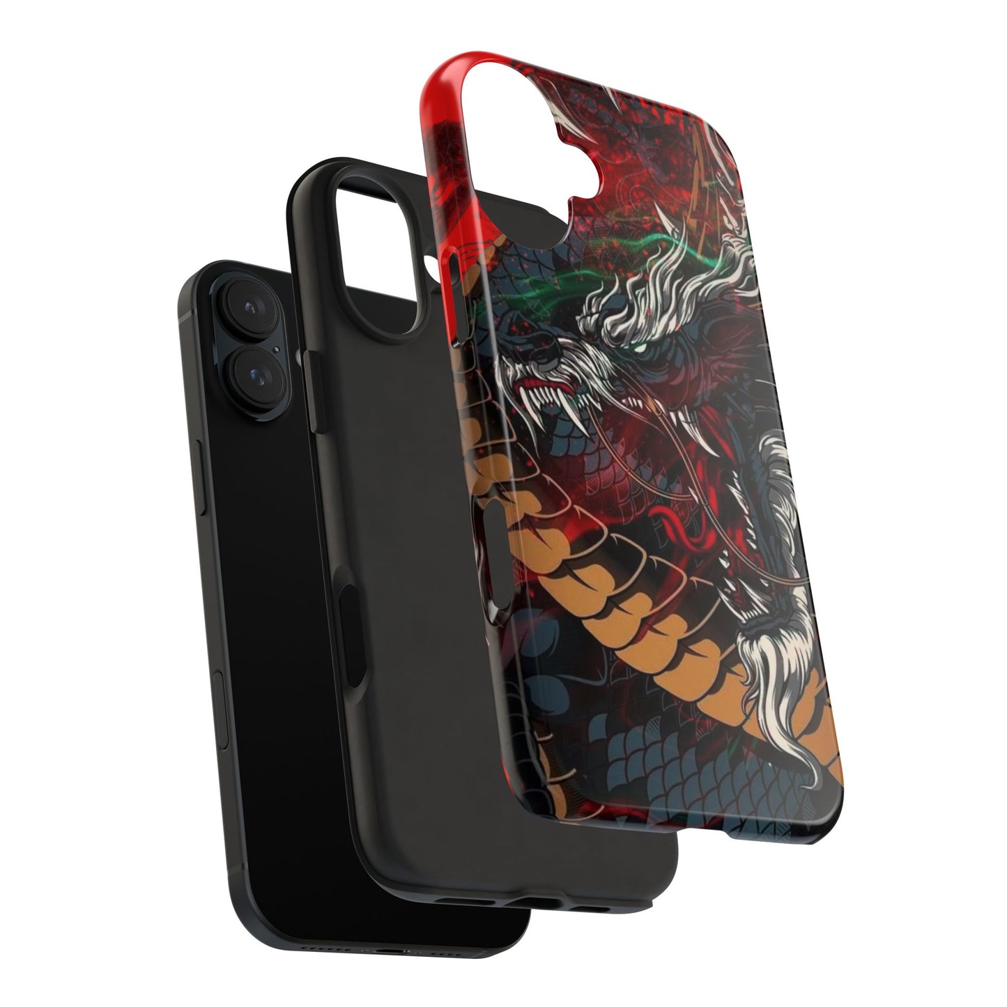 Coque de téléphone renforcée Dragon Rage — Housse protectrice iPhone style tatouage