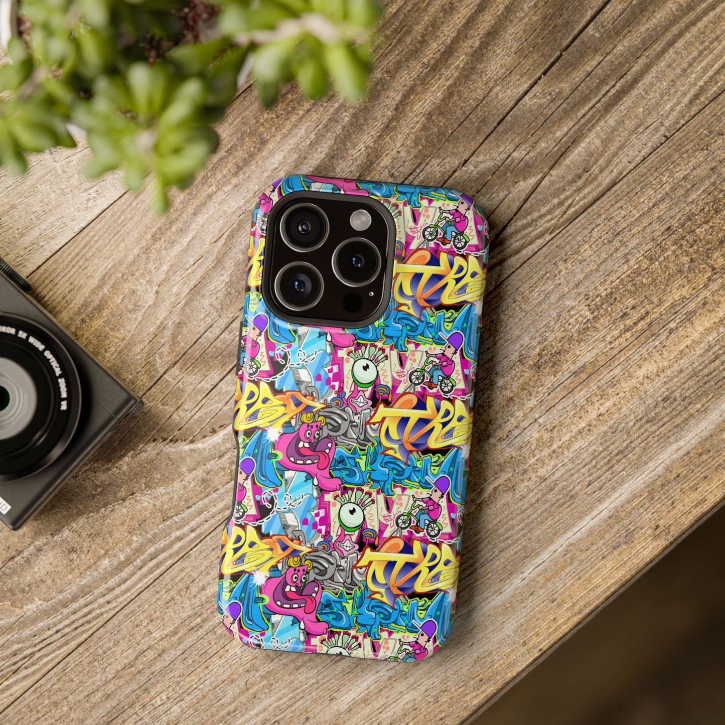 Coque de téléphone magnétique Graffiti Collage — Housse protectrice résistante aux chocs