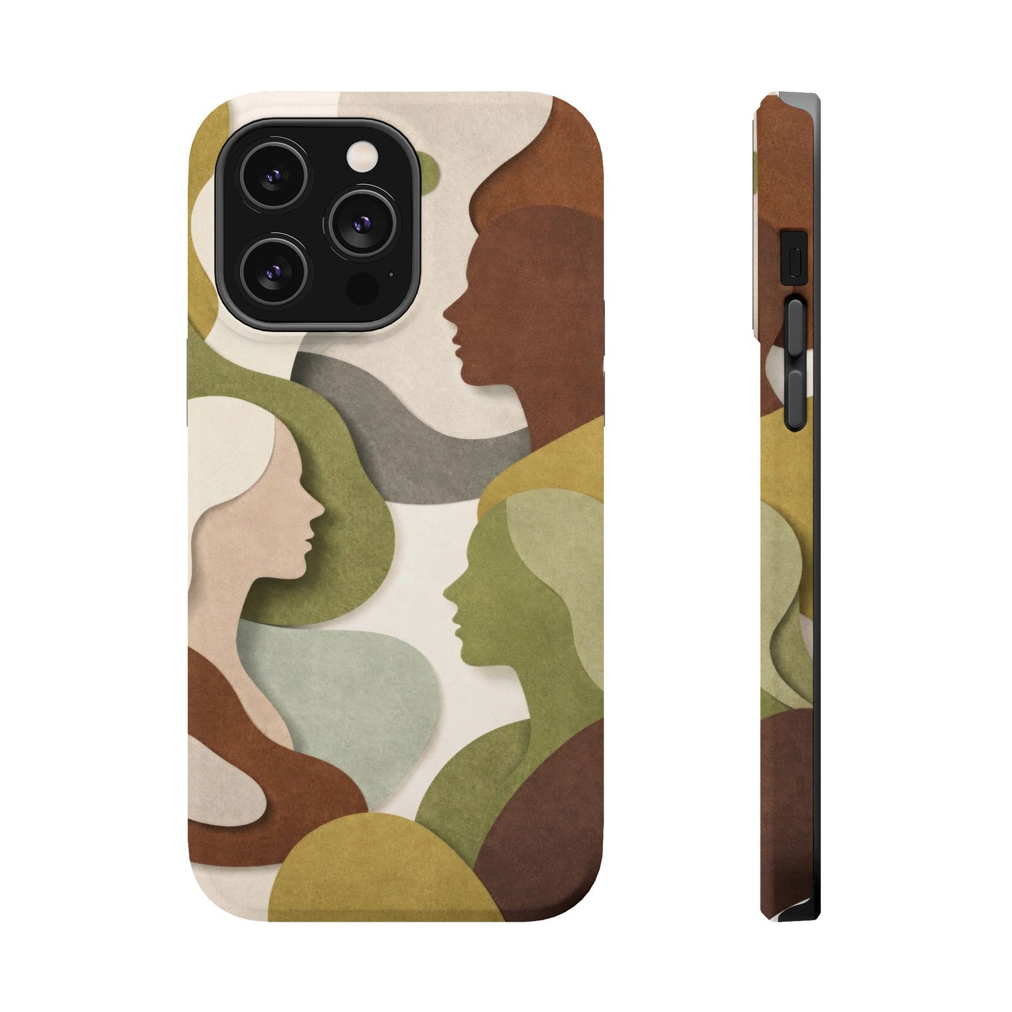 Coque de téléphone — Silhouettes multiculturelles abstraites magnétique et résistante aux chocs
