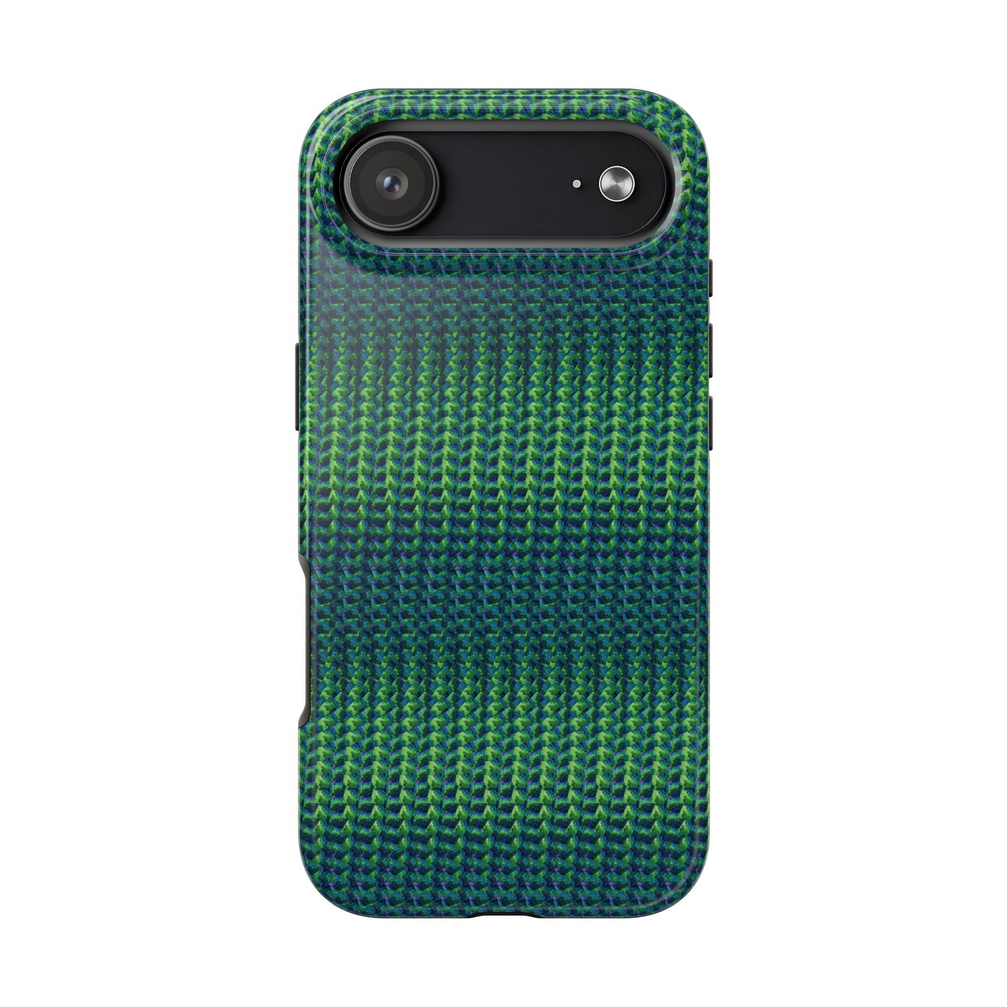 Green Woven Texture Tough Phone Case — Durable Protective Phone Cover
