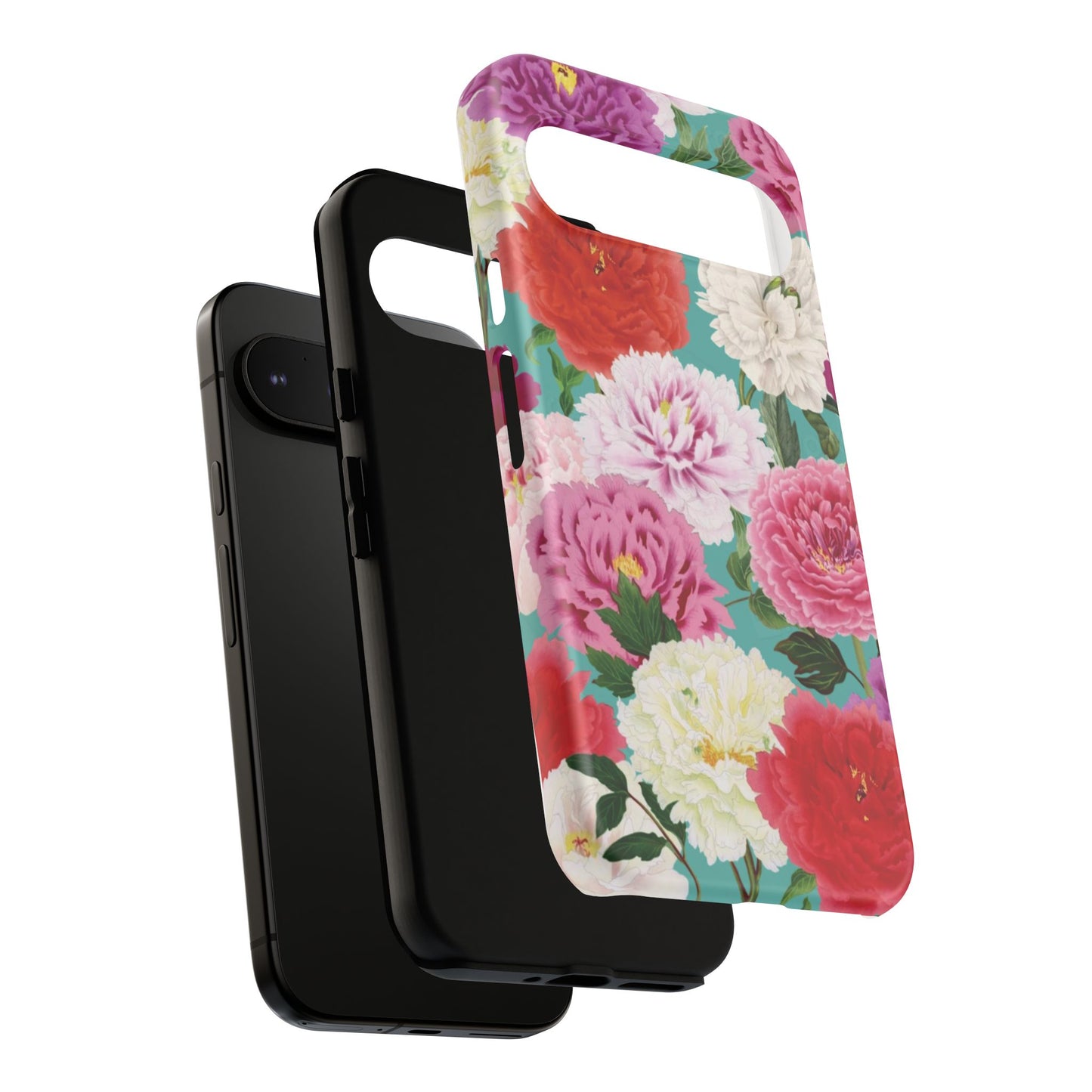 Coque de téléphone renforcée Floral Peony — Housse botanique protectrice pour iPhone