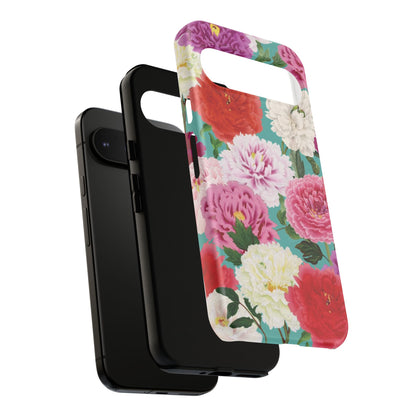 Coque de téléphone renforcée Floral Peony — Housse botanique protectrice pour iPhone