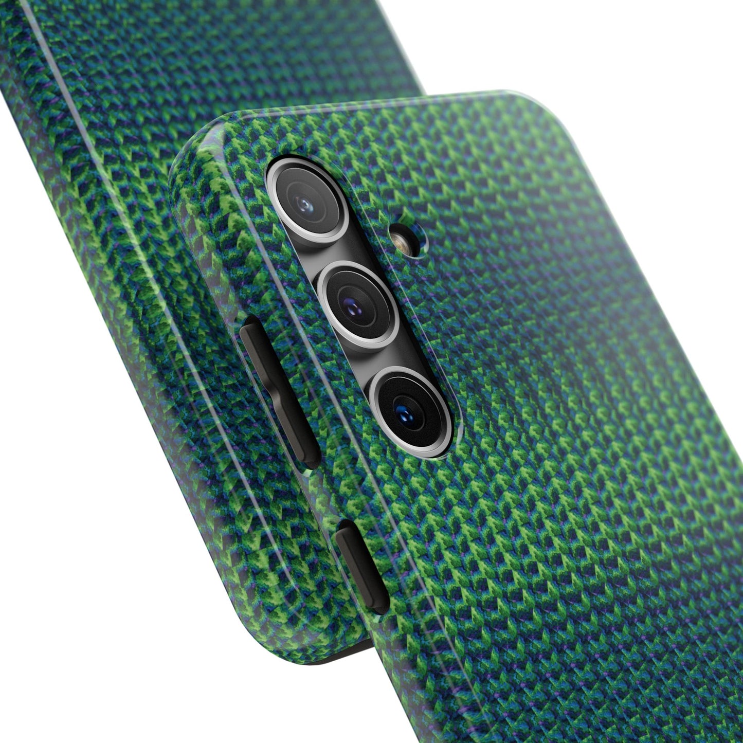 Green Woven Texture Tough Phone Case — Durable Protective Phone Cover