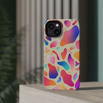 Coque de téléphone antichoc MagSafe — Motif abstrait coloré