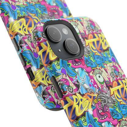Coque de téléphone magnétique Graffiti Collage — Housse protectrice résistante aux chocs