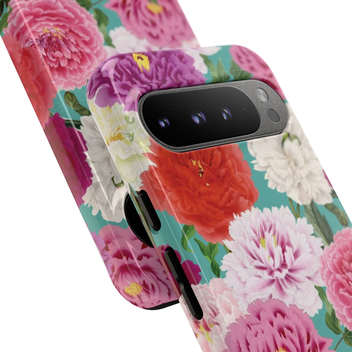 Coque de téléphone renforcée Floral Peony — Housse botanique protectrice pour iPhone