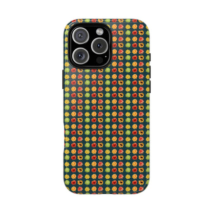 Floral Dot Tough Phone Case — Retro Pattern Protective Phone Cover