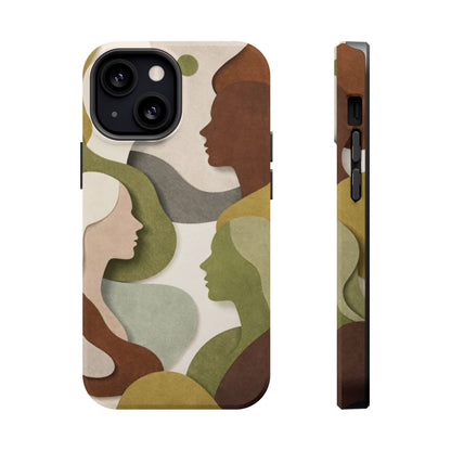 Coque de téléphone — Silhouettes multiculturelles abstraites magnétique et résistante aux chocs