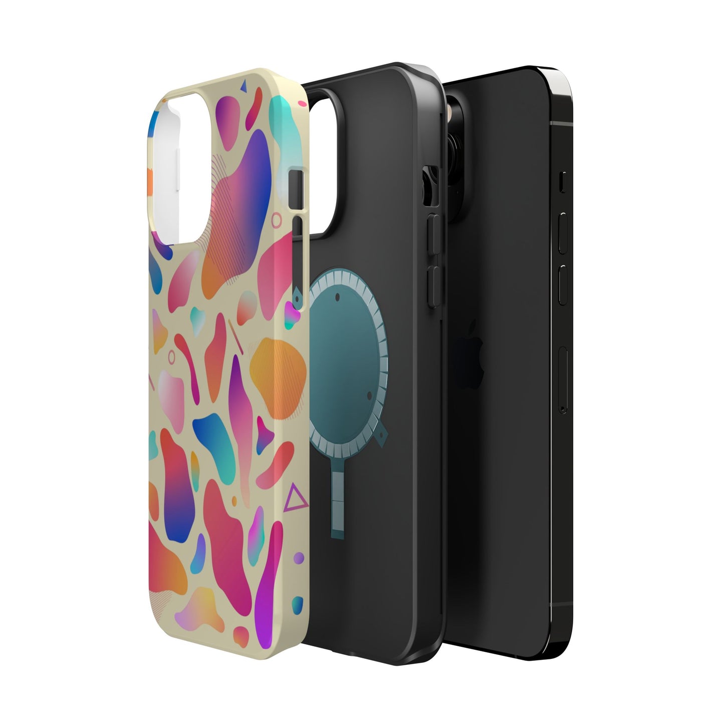Coque de téléphone antichoc MagSafe — Motif abstrait coloré