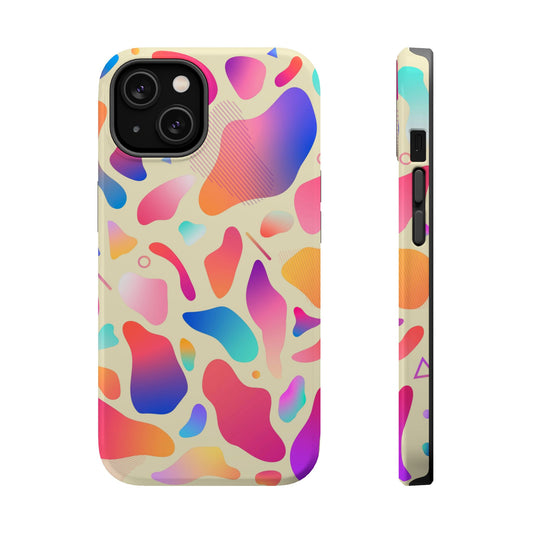 Coque de téléphone antichoc MagSafe — Motif abstrait coloré