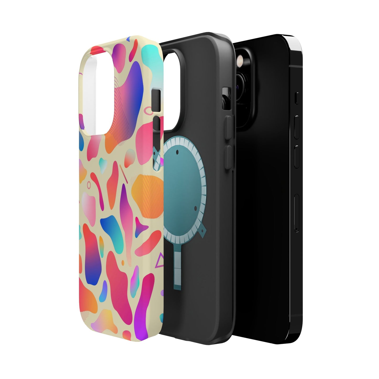 Coque de téléphone antichoc MagSafe — Motif abstrait coloré