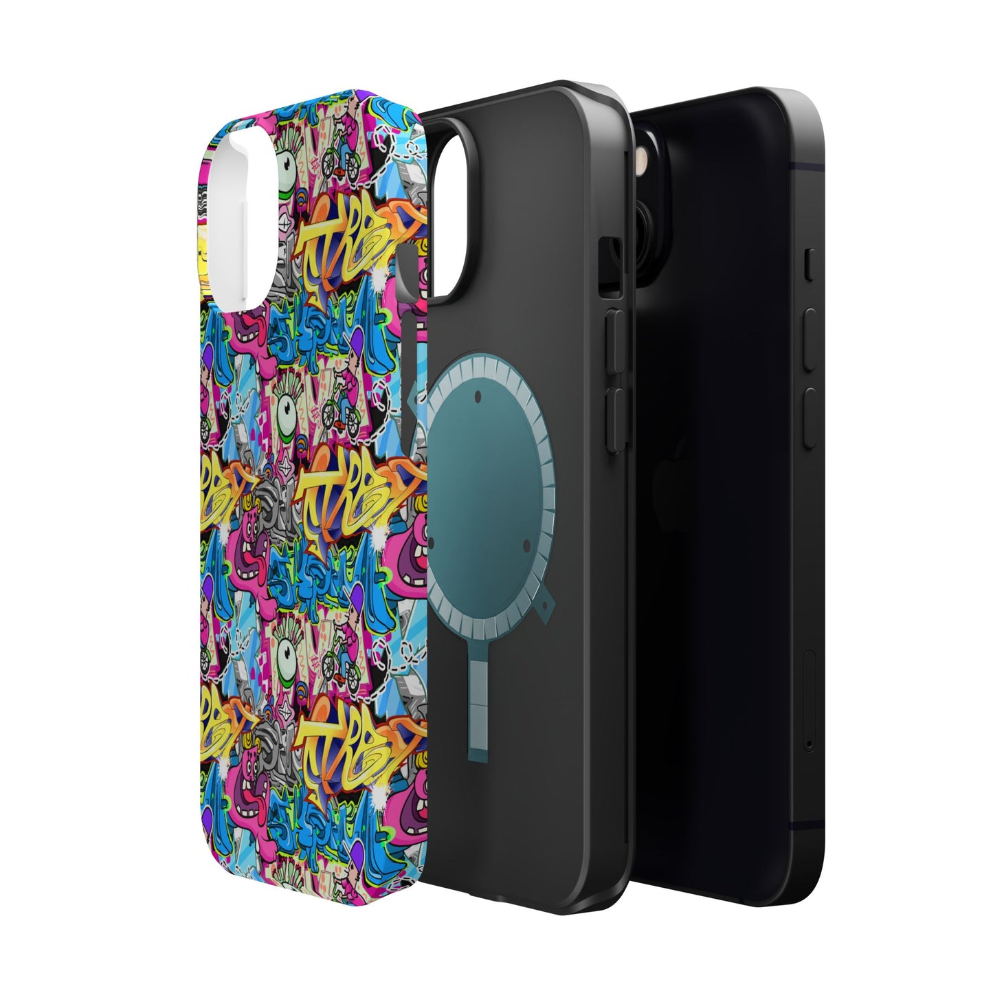 Coque de téléphone magnétique Graffiti Collage — Housse protectrice résistante aux chocs