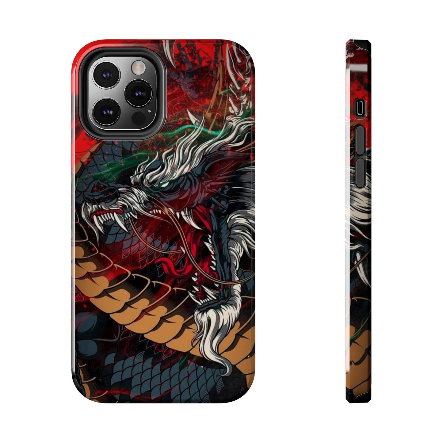 Coque de téléphone renforcée Dragon Rage — Housse protectrice iPhone style tatouage