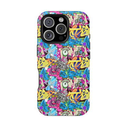 Coque de téléphone magnétique Graffiti Collage — Housse protectrice résistante aux chocs