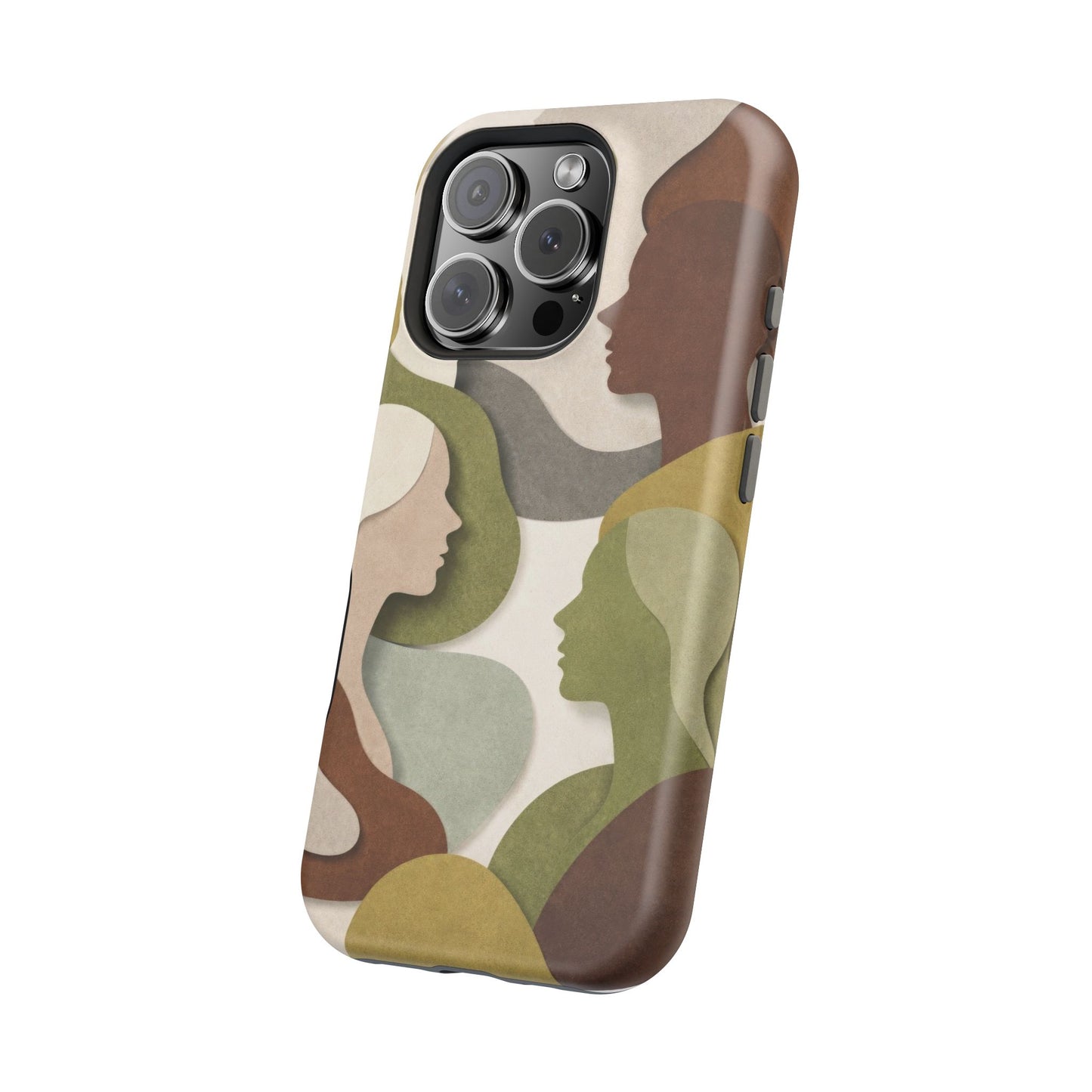 Coque de téléphone — Silhouettes multiculturelles abstraites magnétique et résistante aux chocs