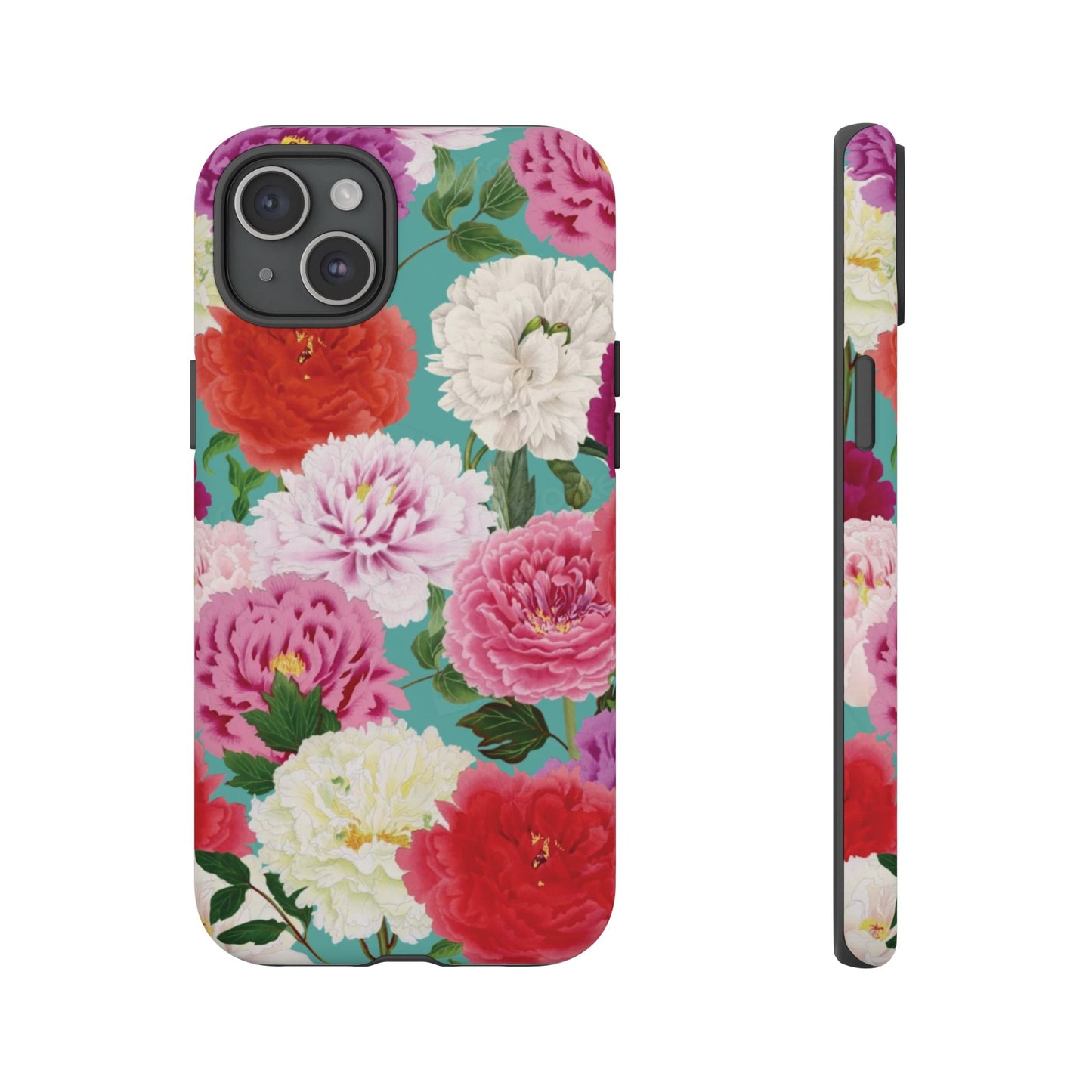 Coque de téléphone renforcée Floral Peony — Housse botanique protectrice pour iPhone