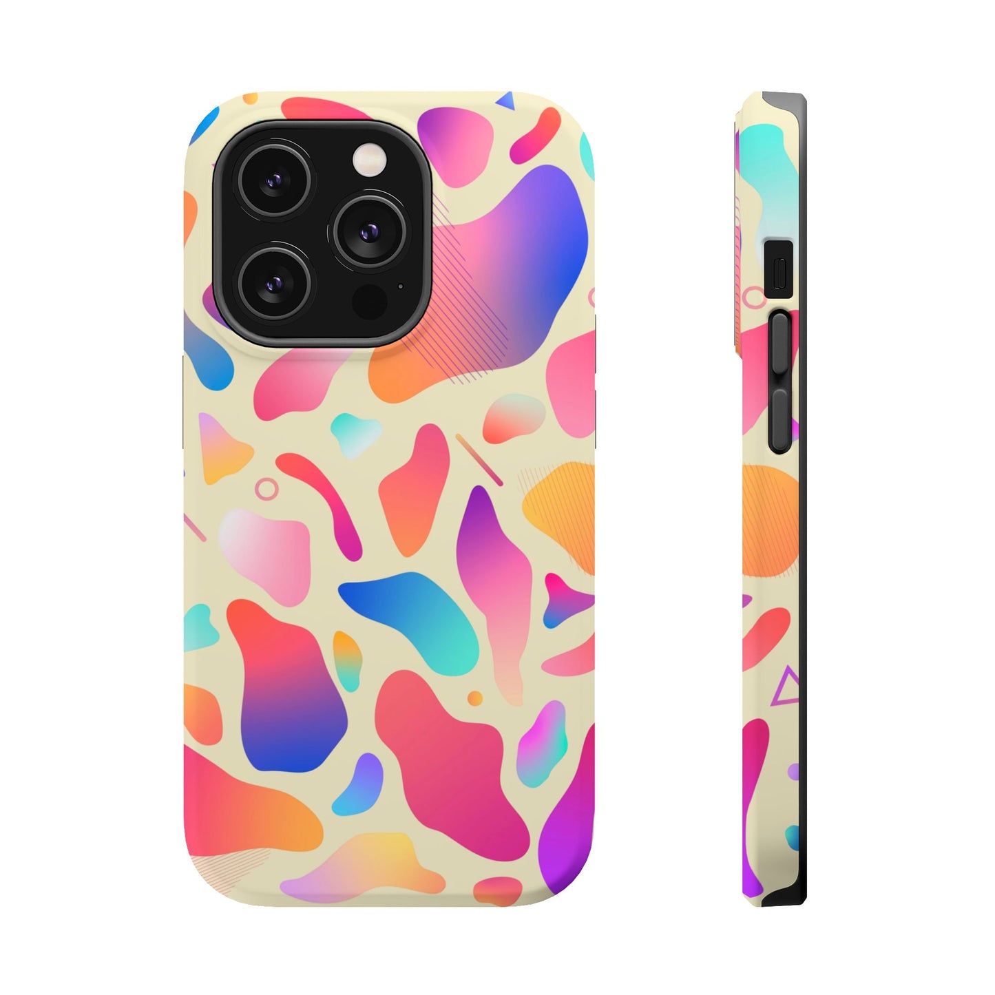 Coque de téléphone antichoc MagSafe — Motif abstrait coloré