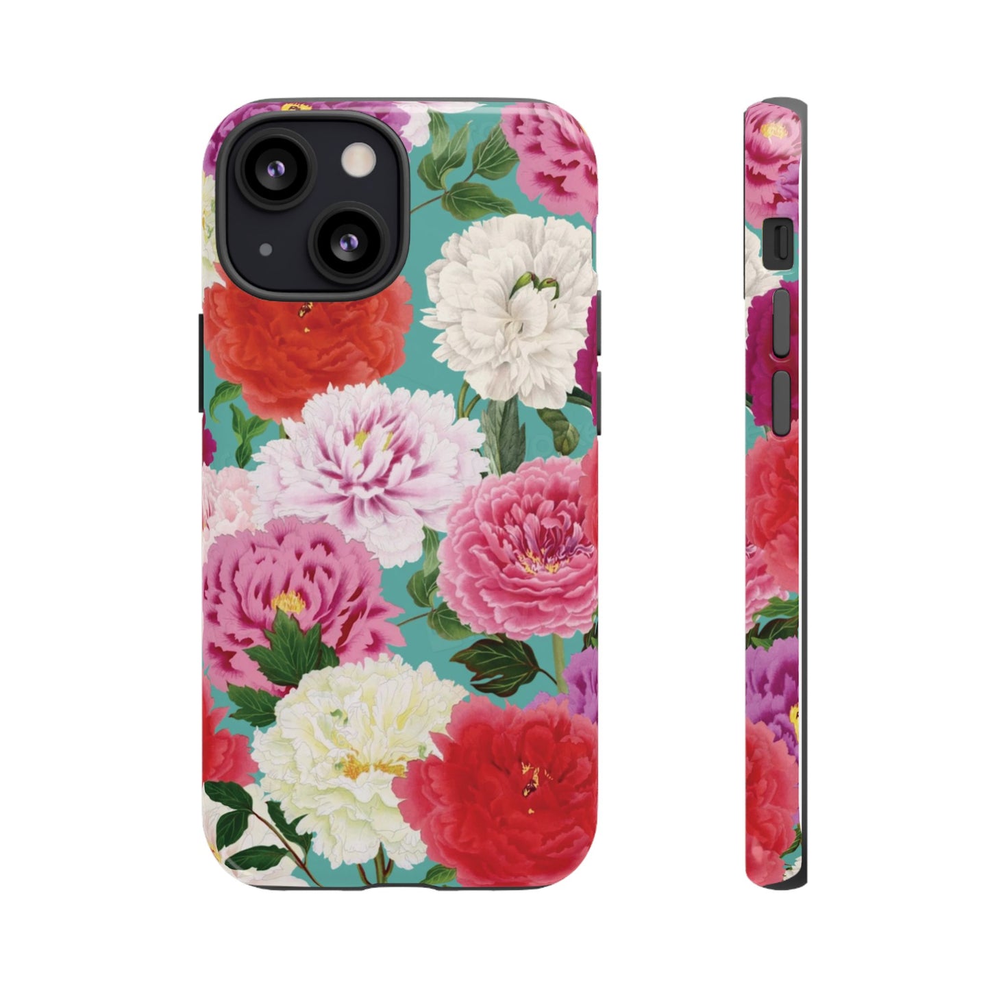 Coque de téléphone renforcée Floral Peony — Housse botanique protectrice pour iPhone