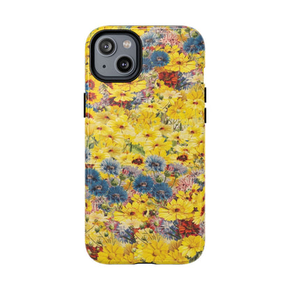 Coque de téléphone magnétique renforcée Floral Yellow Wildflower — Housse magnétique durable à fixation Snap