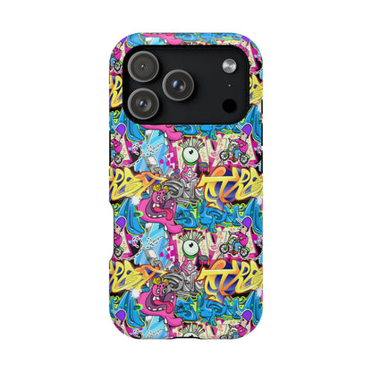 Coque de téléphone magnétique Graffiti Collage — Housse protectrice résistante aux chocs