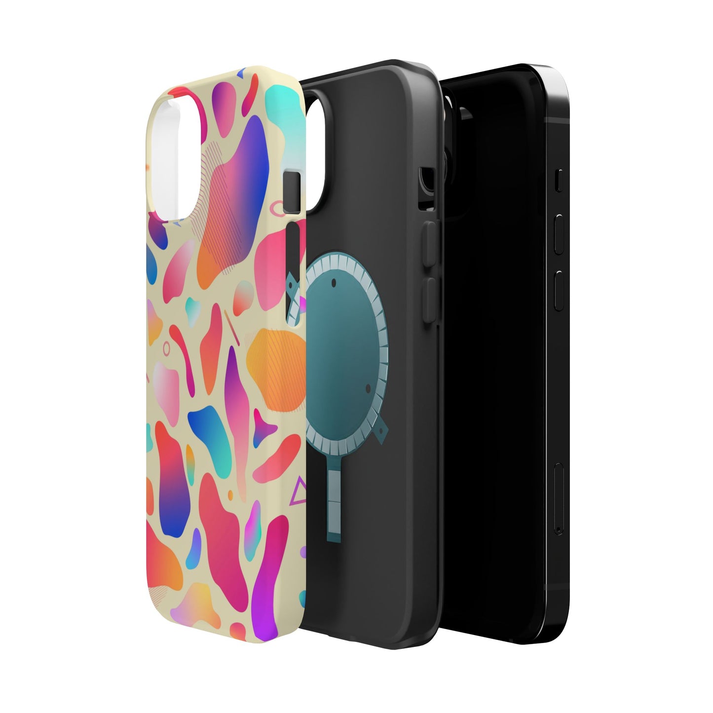 Coque de téléphone antichoc MagSafe — Motif abstrait coloré