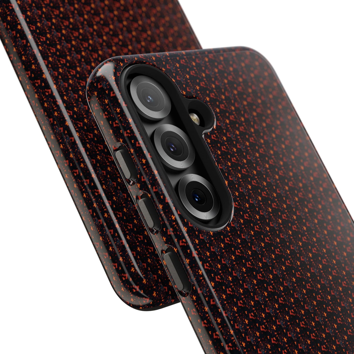 Coque de téléphone renforcée – Housse de protection robuste noire avec éclats rouges