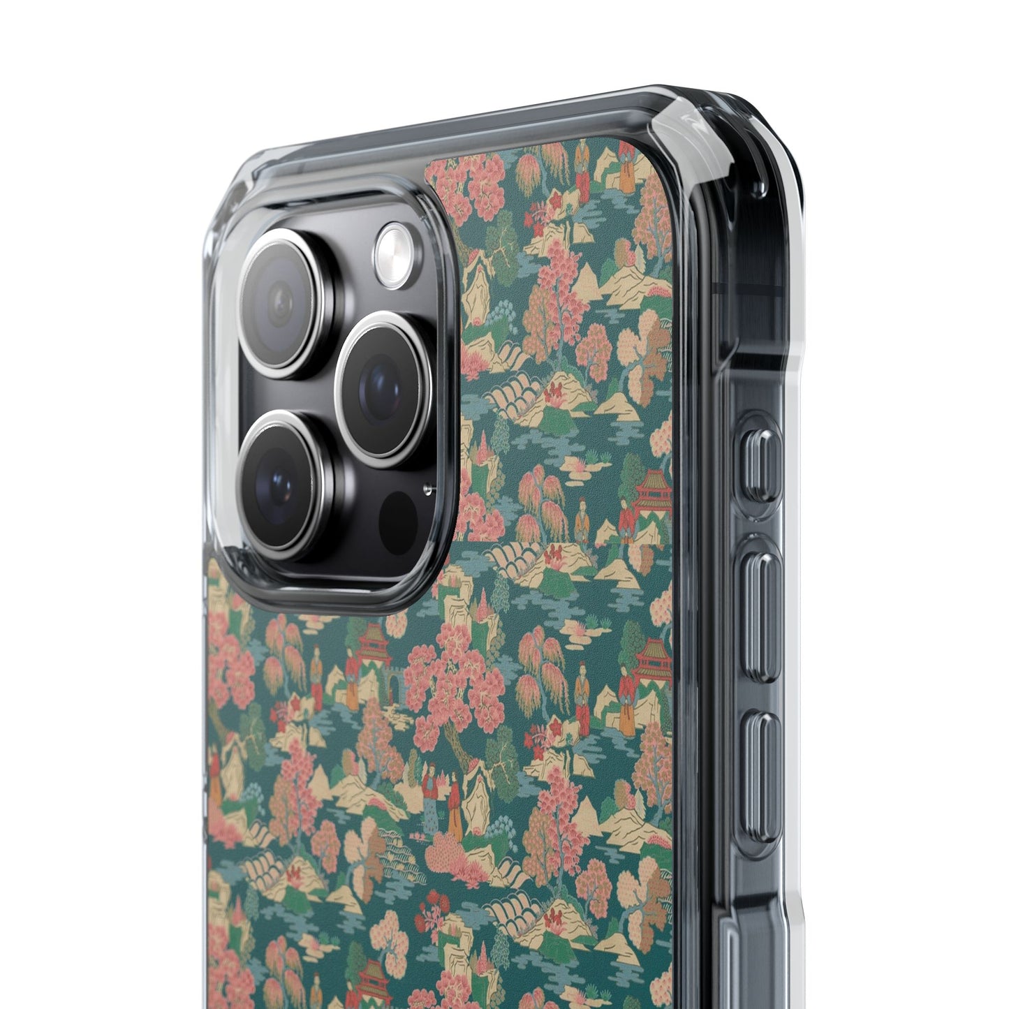 Floral Vintage Clear Magnetic Phone Case – Impact-Resistant iPhone Cover